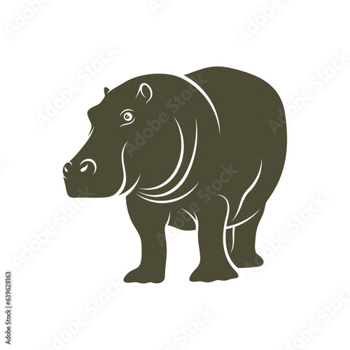 Hippopotamus vector illustration design. Hippopotamus logo design Template.