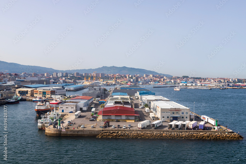 View of the port in Vigo, Spain
