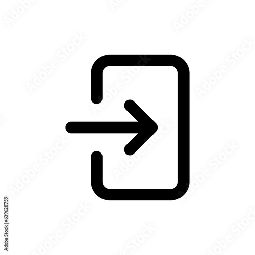 arrow Login account icon - Enter symbol, log in icon button - arrow and door icon entry symbols in filled, thin line, outline and stroke style for apps and website