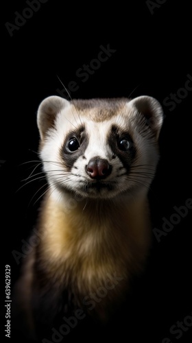 The cute funny ferret portrait banner copy space © Crazy Dark Queen