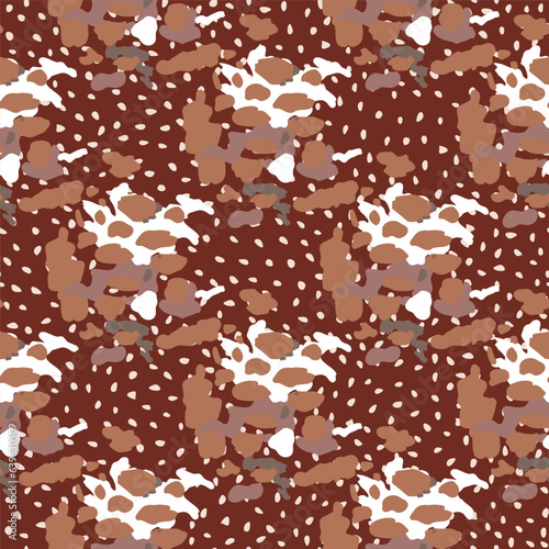 Creative abstract leopard skin seamless pattern. Textured camouflage background. Trendy animal fur wallpaper.