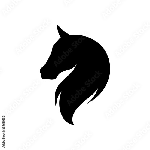 Fototapeta Naklejka Na Ścianę i Meble -  Unicorn head silhouette. Hand drawn Vector illustration. Magic animal profile.