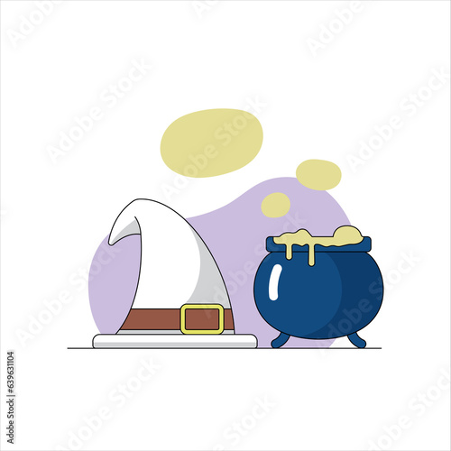 Halloween holiday. Halloween line art concept. Vector illustration