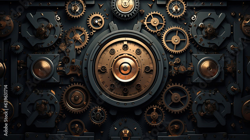 Golden gears and mechanisms background , Generative AI