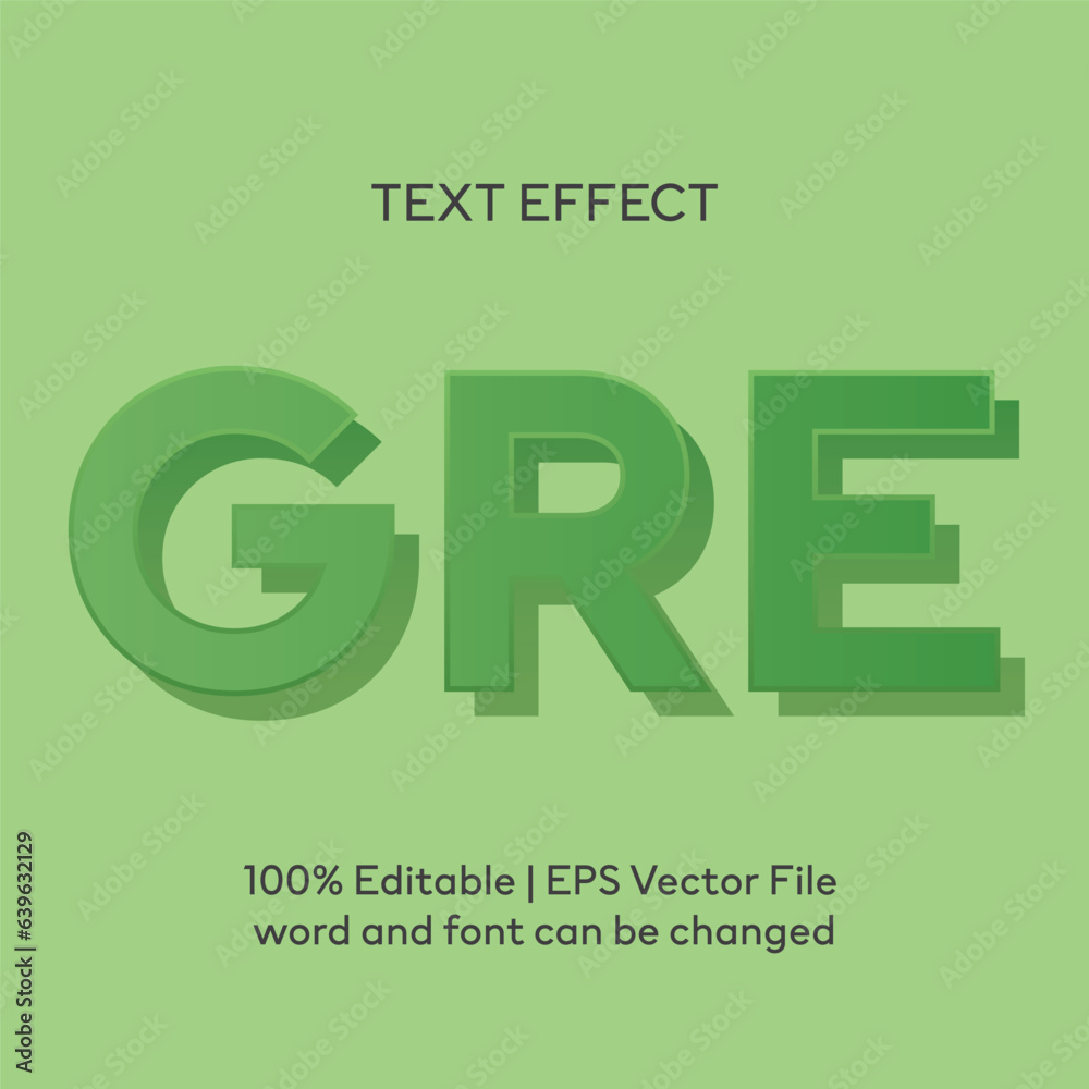 Editable Green text effect 3d text style effect mockup template
