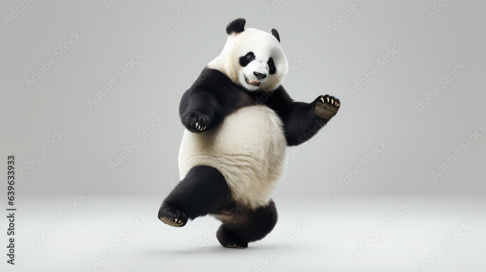 Cool cheerful cartoon style panda dancing salsa Cool cheerful cartoon style panda dancing salsa