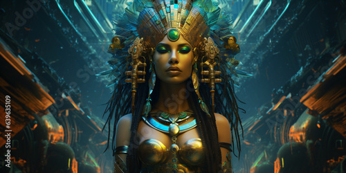 egyptian fantasy goddess with surreal headdress