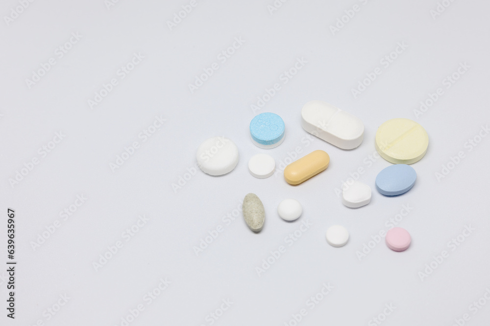 Various forms and sizes of pills Various forms and sizes of pills