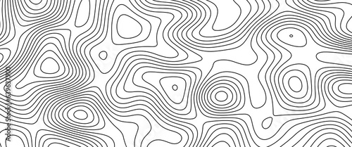 Abstract Topographic map background with wave line. Topographic map background. Line topography map contour background, geographic grid. Abstract vector illustration. 