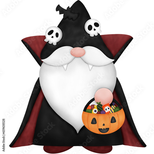 Watercolor Halloween Gnome