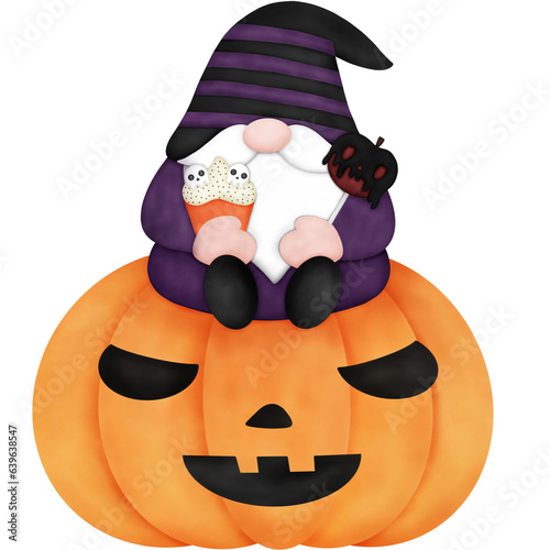 Watercolor Halloween Gnome
