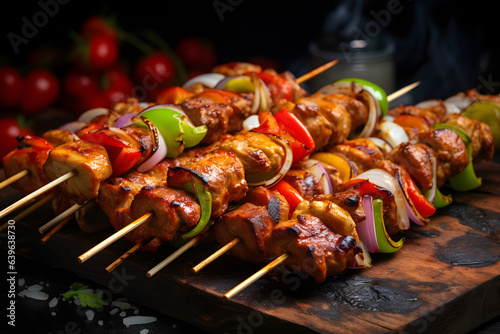 meat and vegetable skewers