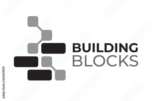 Vector set of logos building blocks, bricks