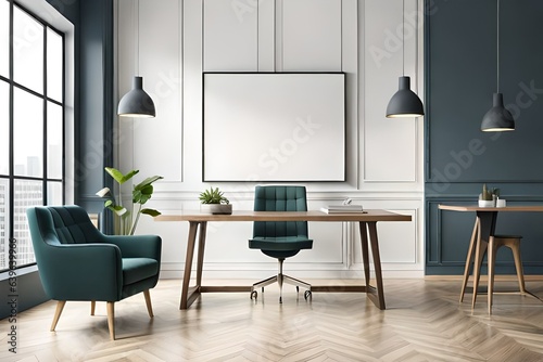 modern living room with table