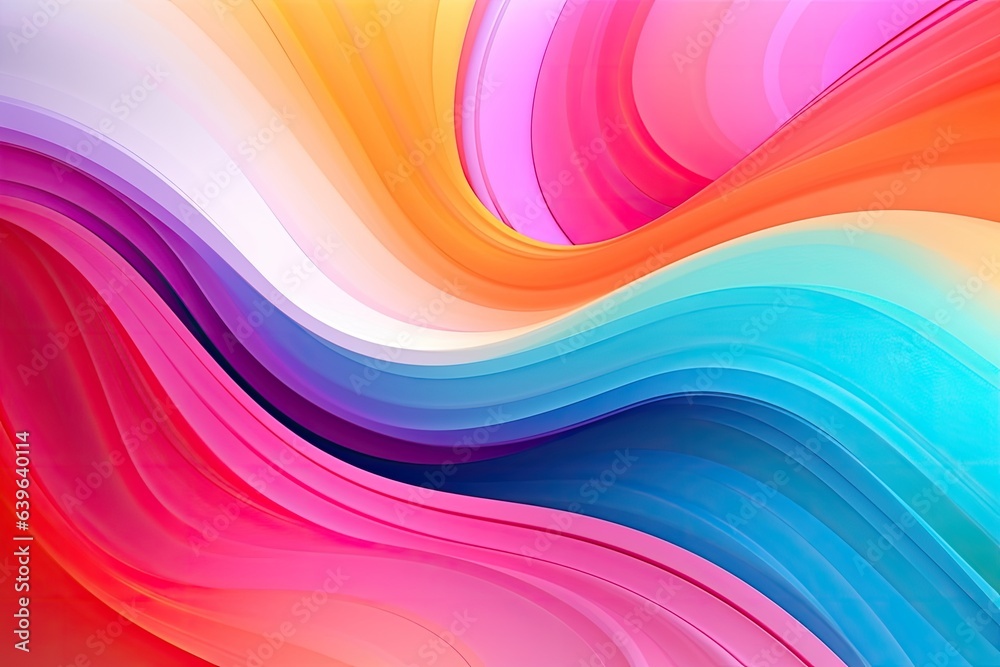 abstract background with smooth lines in pink, orange and blue colors, Abstract background. Colorful twisted shapes in motion, AI Generated