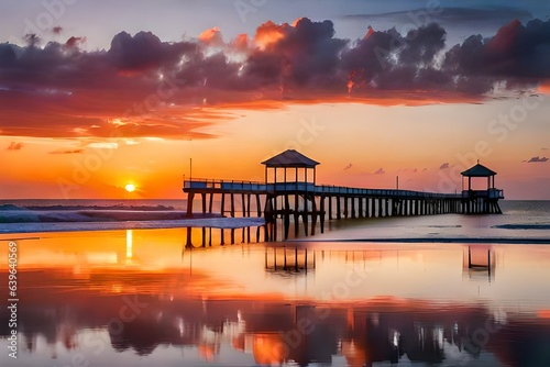 sunset on the lake