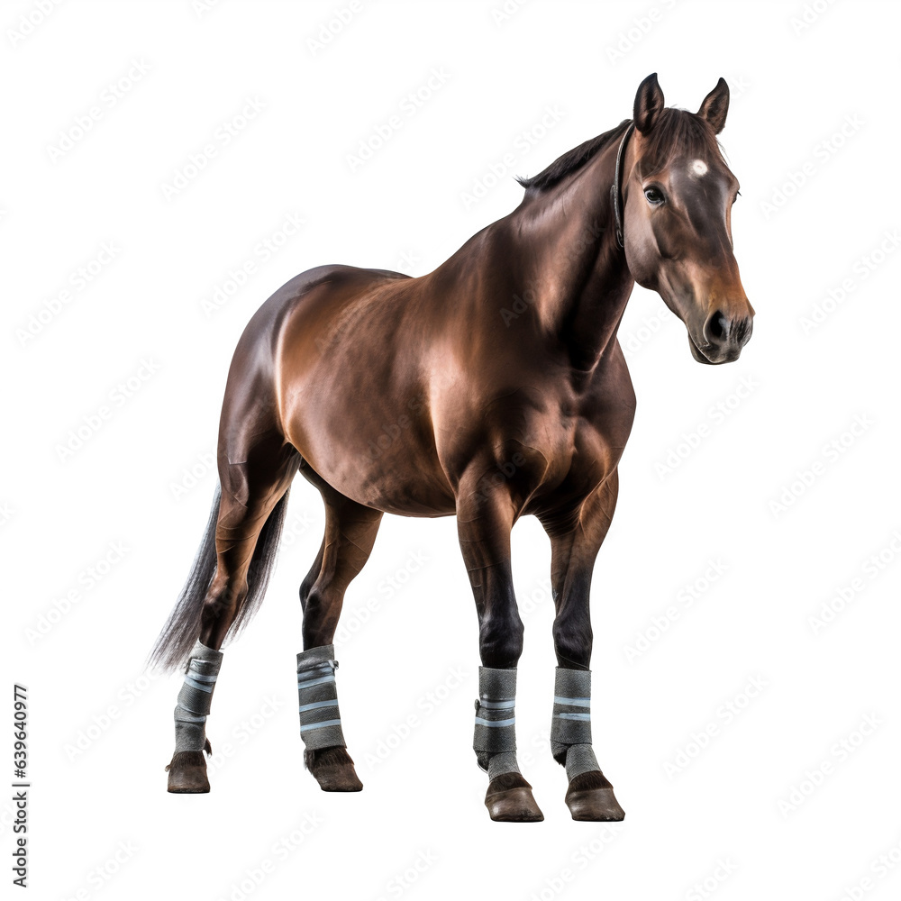Cheval Trotteur Français, étalon pour les courses de trot en France avec transparence, sans background