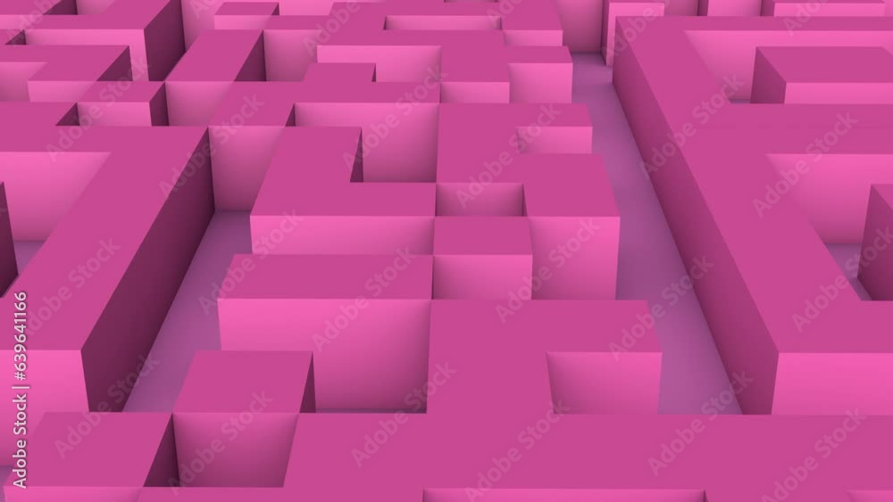 Video „Neon futuristic pink maze. Path in a puzzle with an exit ...