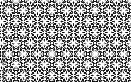 black and white floral flourish seamless pattern background design. beautiful geometric ornament repeat design of floral pattern wallpaper.
