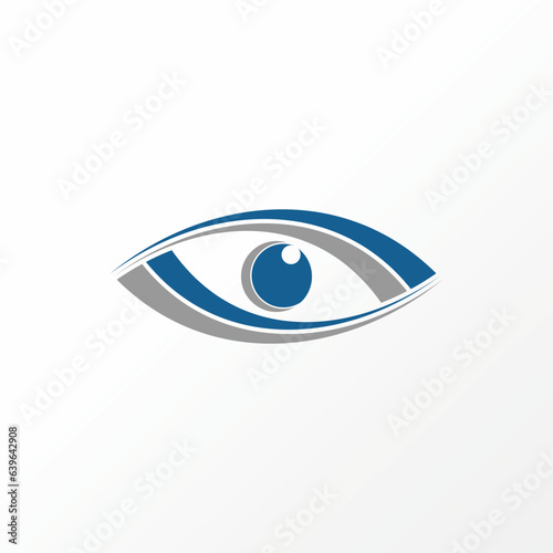 Logo design graphic concept creative abstract premium vector stock sign eye vision with 4 swoosh top down. Related to healthy care eyesight illusion