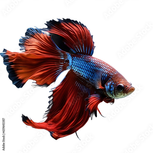 Betta splenden ou combattant avec transparence, poisson sans background photo