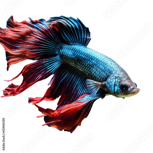 Betta splenden ou combattant avec transparence, poisson sans background