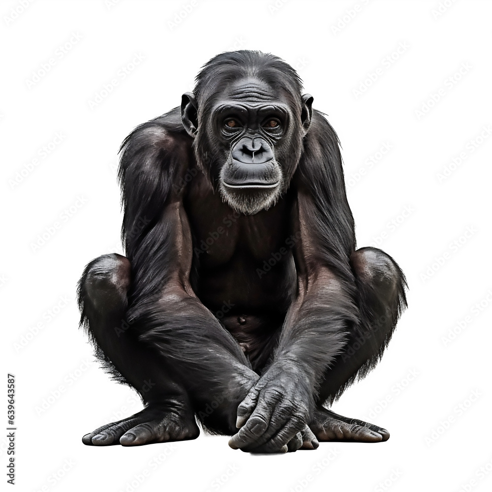 Bonobo, primate avec transparence, singe sans background