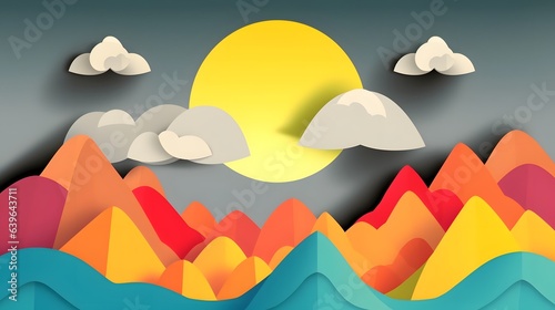 Nature landscape with mount...