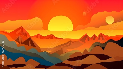 Nature landscape with mount...