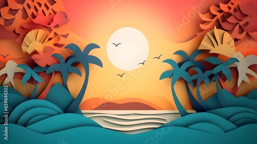 Illustration of ocean view ...