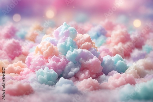 colorful cotton candy in soft color for background.