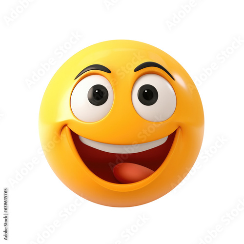 Cute Cartoon Happy Emoticon Character Isolated on a Transparent Background