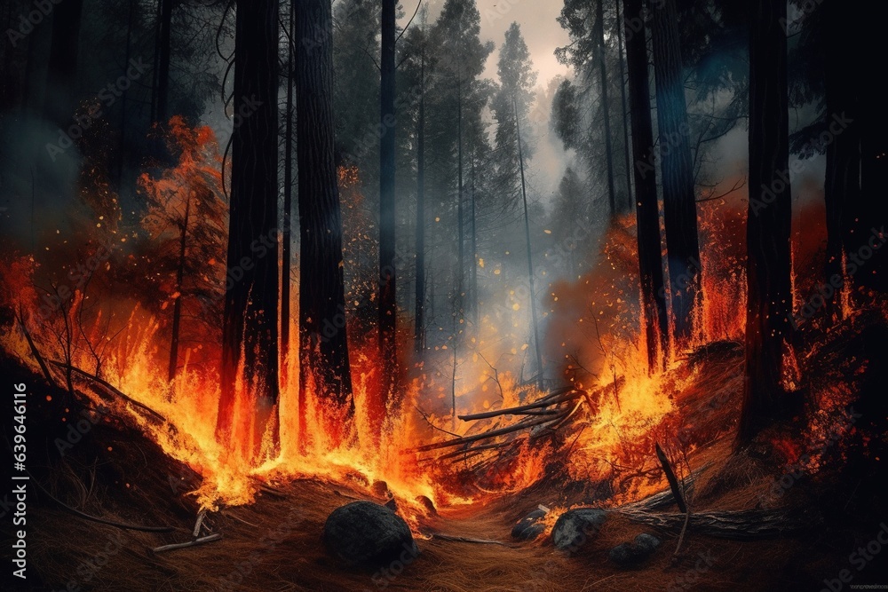 Fire in the forest Fire in the forest