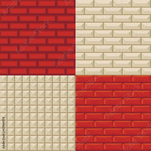 Architecture rustication types set smoth