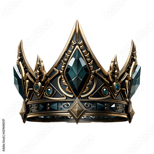 gold and black crown isolated on white