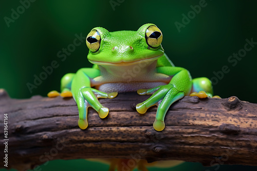 A flying frog smiling