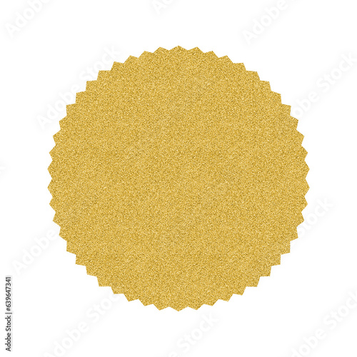 ラメが背景のギザギザの丸い形のあしらい - ゴージャスな金色のかわいいフレーム素材