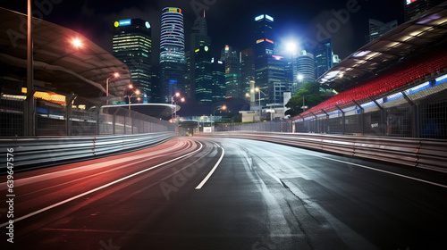 Speed car racing track city street circuit dramatic background © arhendrix