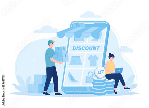 Delivery services from manufacturers concept flat illustration