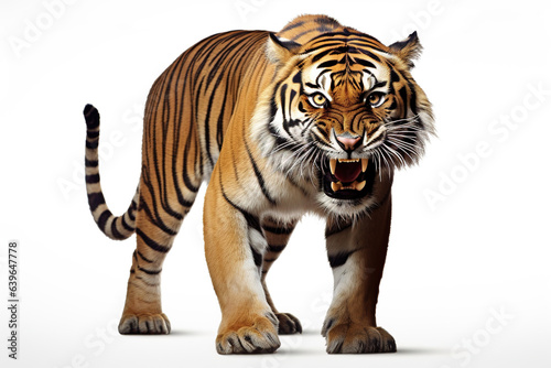 Fierce Royal Tiger isolated on white background