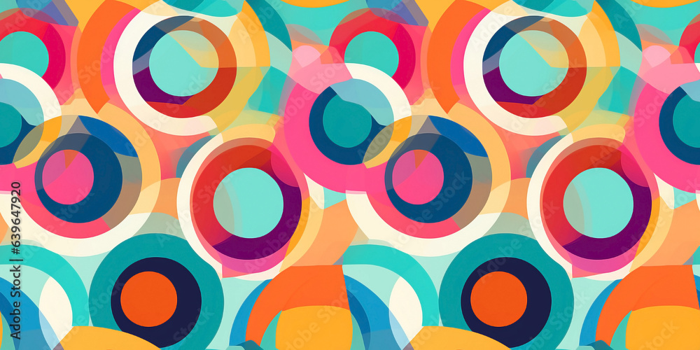 Seamless pattern, colorful arcs and circles. Concept: Vibrant geometric wallpapers. Seamless pattern, colorful arcs and circles. Concept: Vibrant geometric wallpapers.