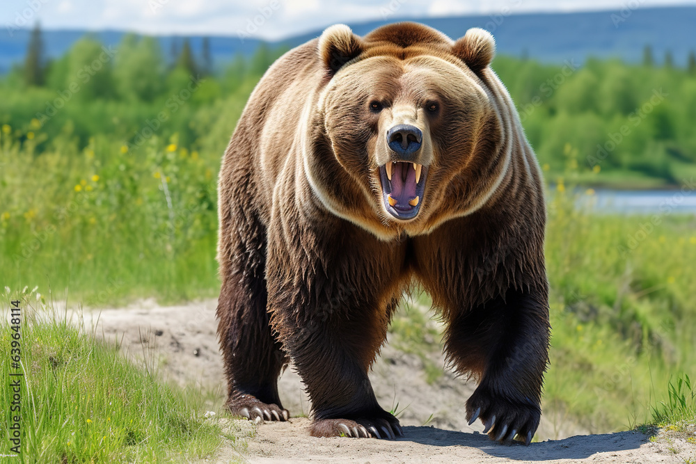 Fierce Brown bear isolated on white background Fierce Brown bear isolated on white background