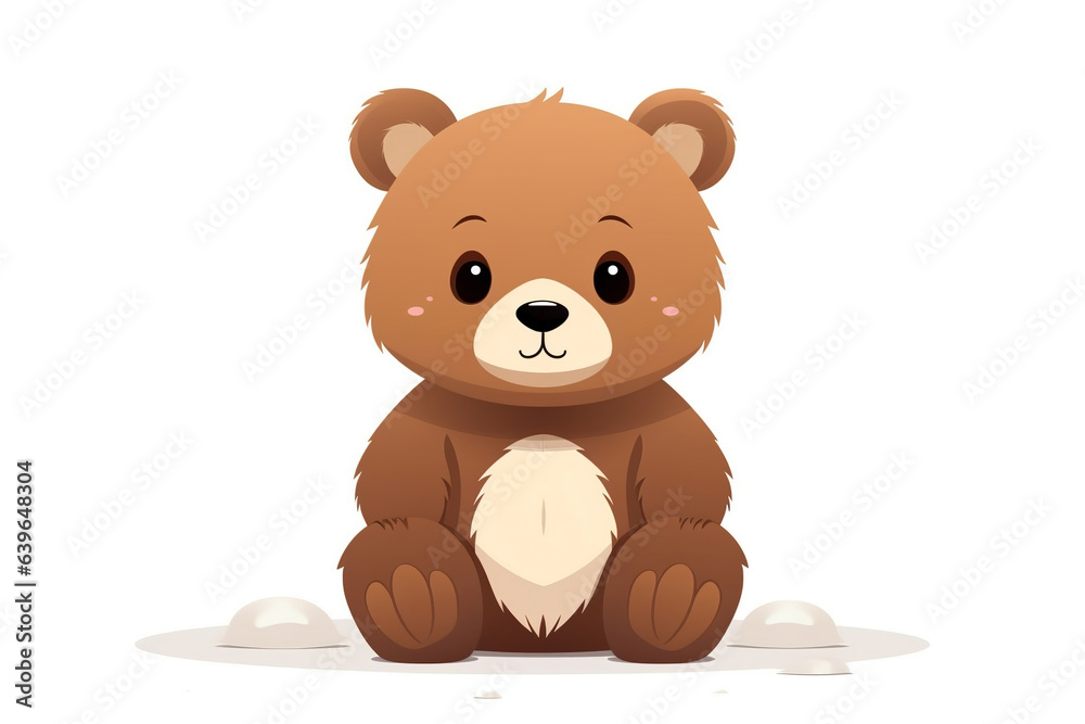 Obraz premium cute little bear isolated on white background