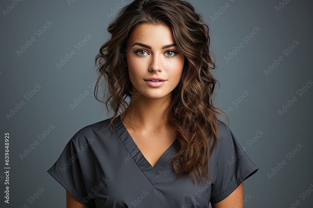 Caucasian Female Registered Nurse Backdrop Very Happy Generative AI Caucasian Female Registered Nurse Backdrop Very Happy Generative AI