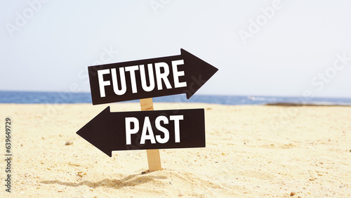 Cuadro en lienzo Past or future are shown using the text