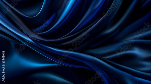 blue luxury fabric background with copy space 3d illustration