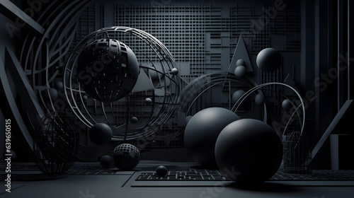 Black dark Paper cut art, f...