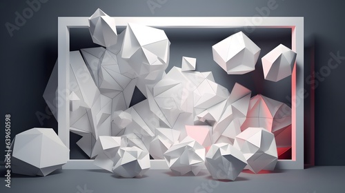 White Paper cut art, folded...