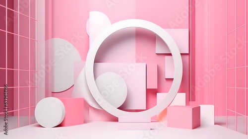 Pink coral Paper cut art, f...