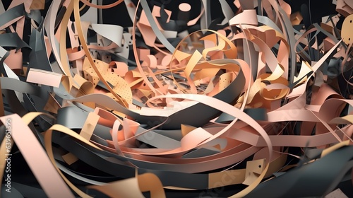 Pink coral Paper cut art, f...
